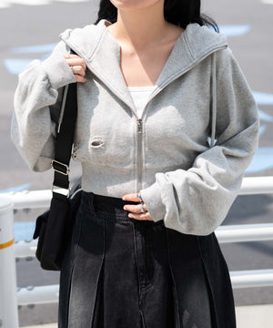 杢グレー　モデル:155cm F着用