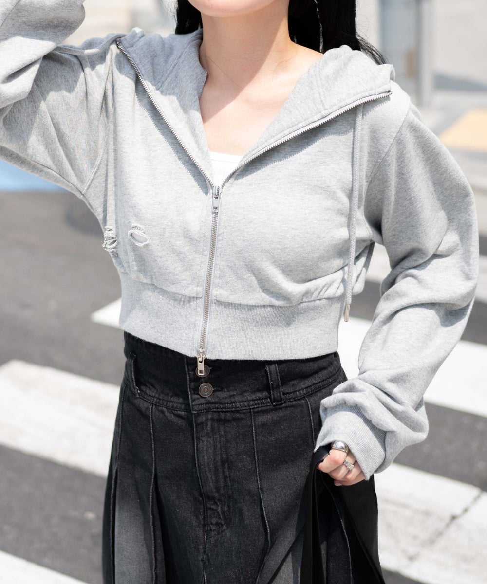 杢グレー　モデル:155cm F着用