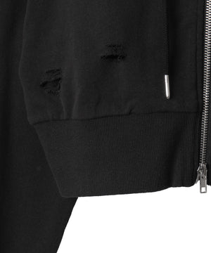 ヴィンテージウォッシュWジップショートパーカー