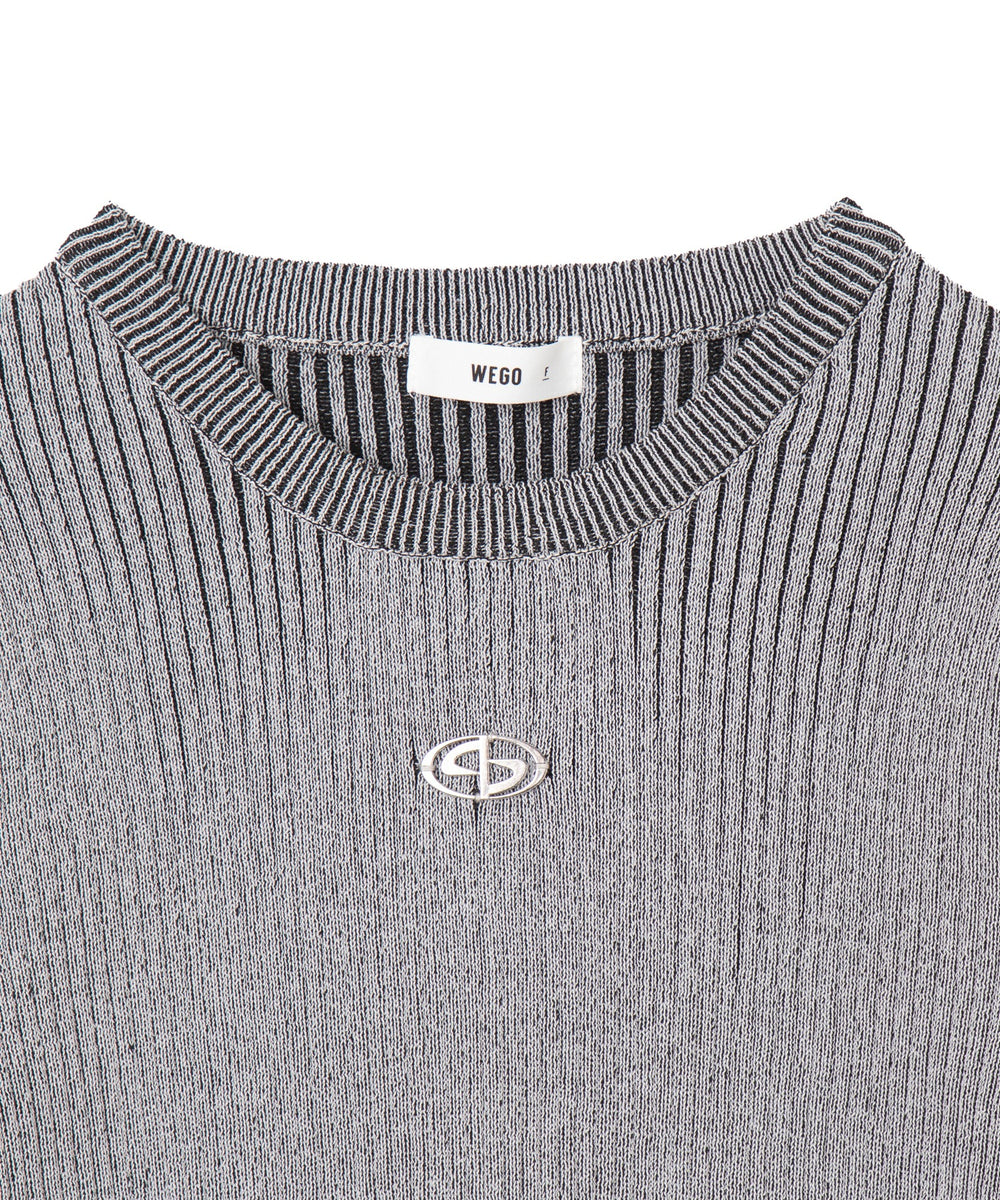 メタルモチーフプレーティングニット