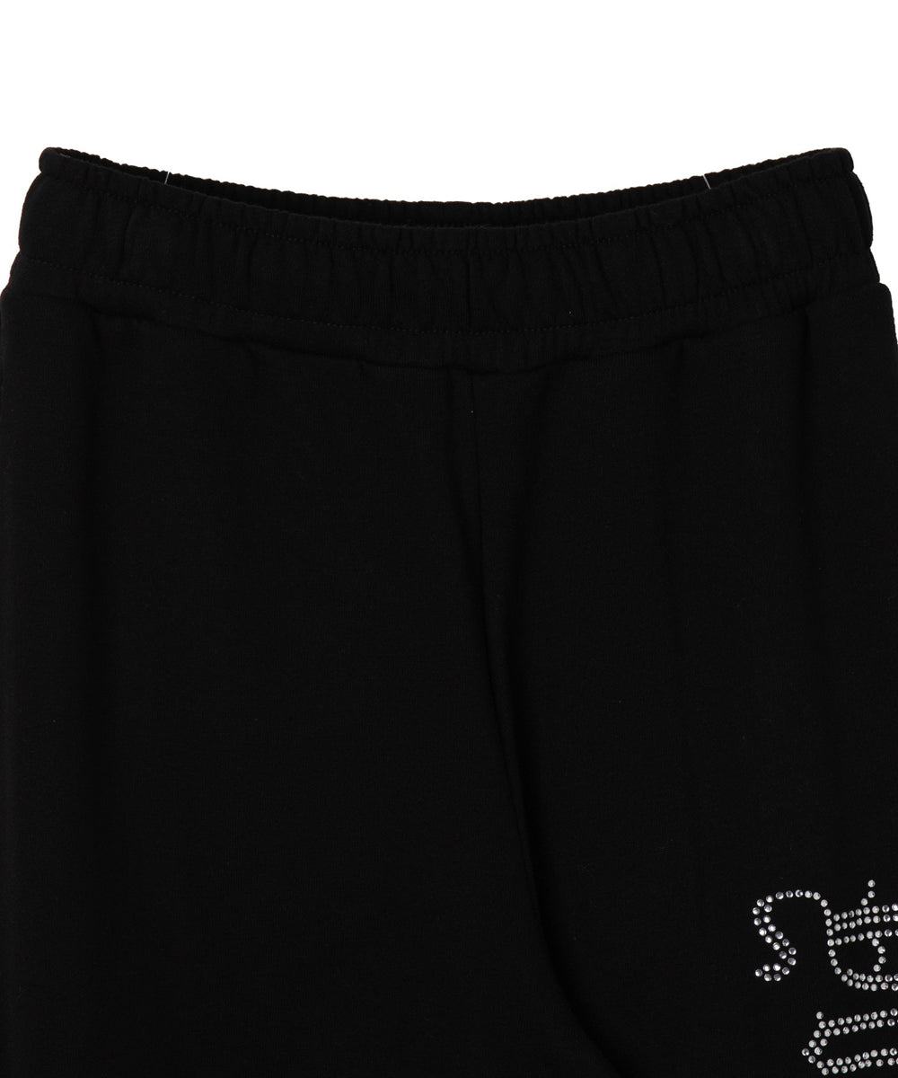 ラインストーンロゴスウェットパンツ