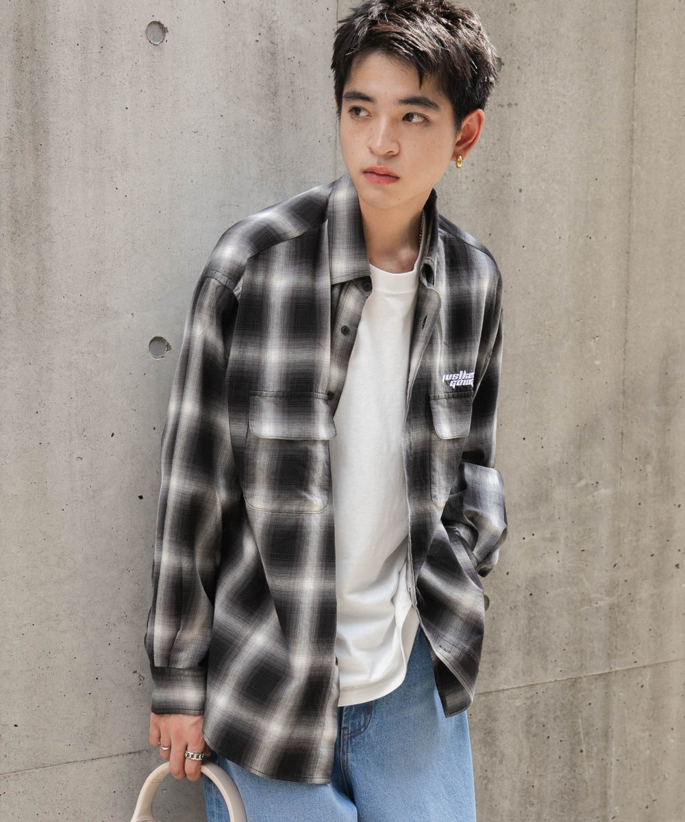 ブラックチェック モデル：180cm L着用