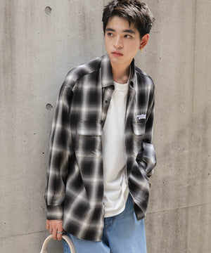 ブラックチェック モデル：180cm L着用