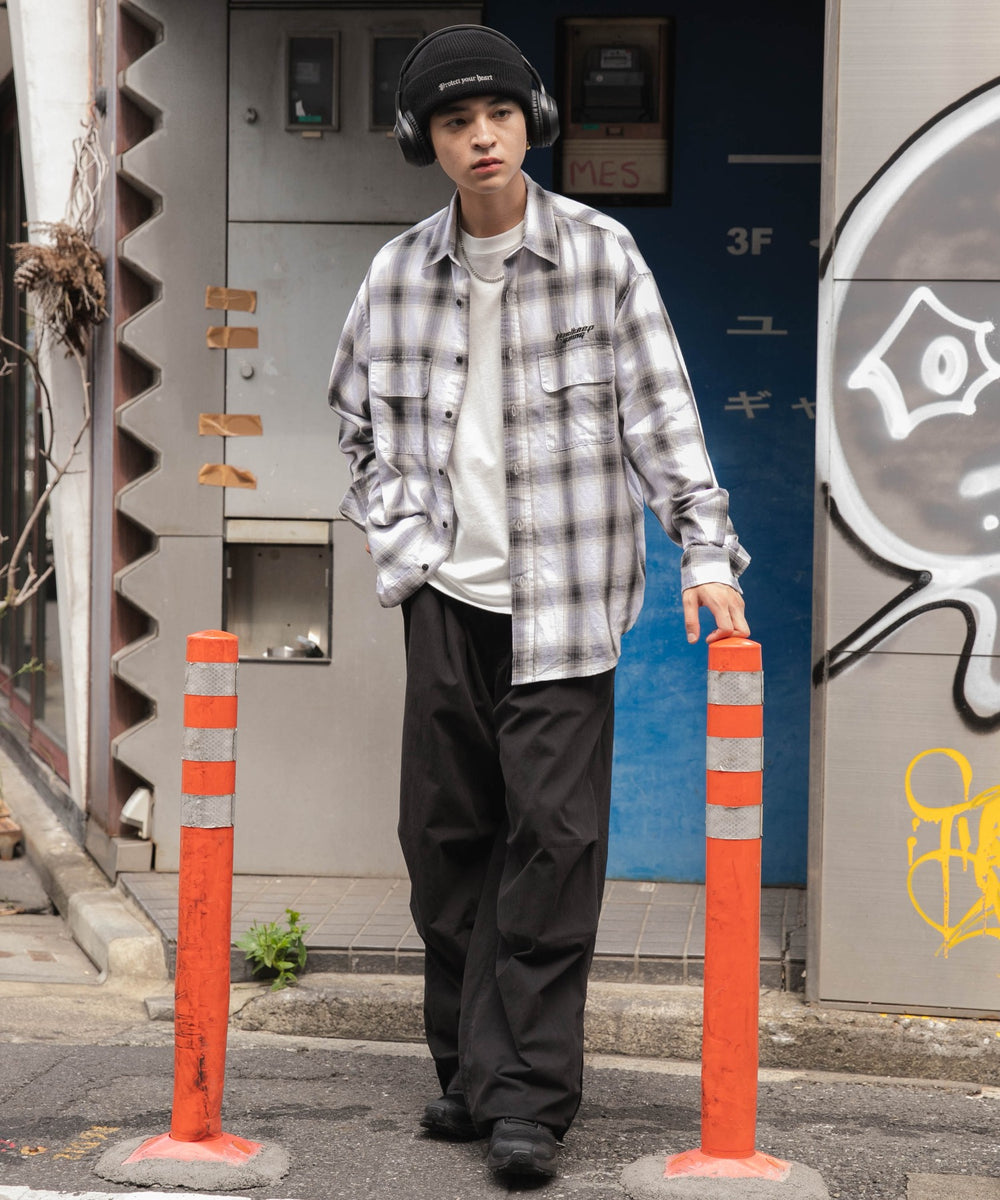 ホワイトチェック モデル：180cm L着用