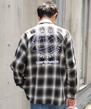 ブラックチェック モデル：180cm L着用