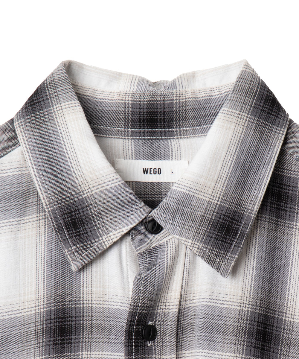 オンブレチェックグラフィックシャツ（LS）