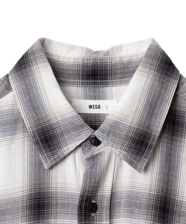 オンブレチェックグラフィックシャツ（LS）