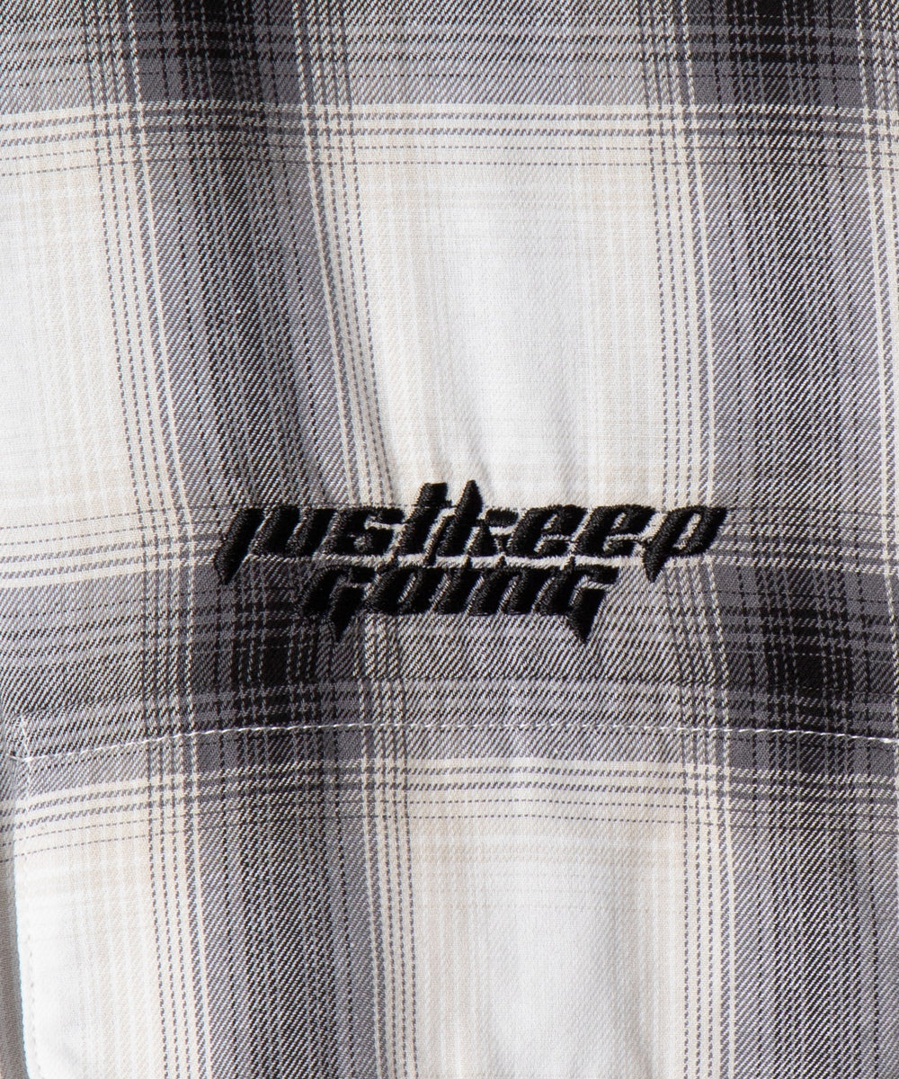 オンブレチェックグラフィックシャツ（LS）