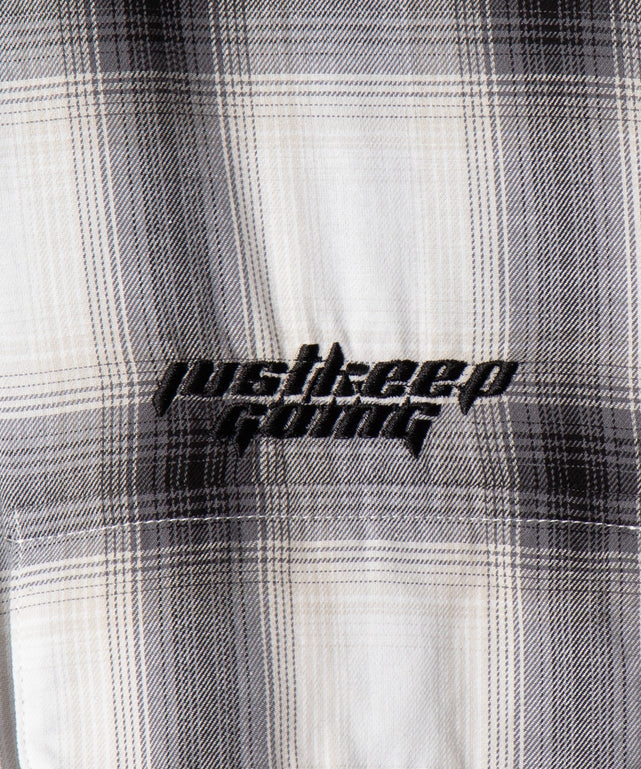 オンブレチェックグラフィックシャツ（LS）