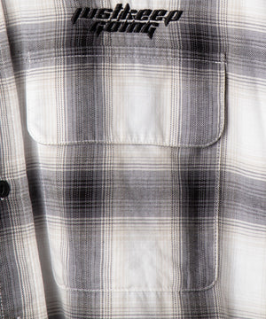 オンブレチェックグラフィックシャツ（LS）