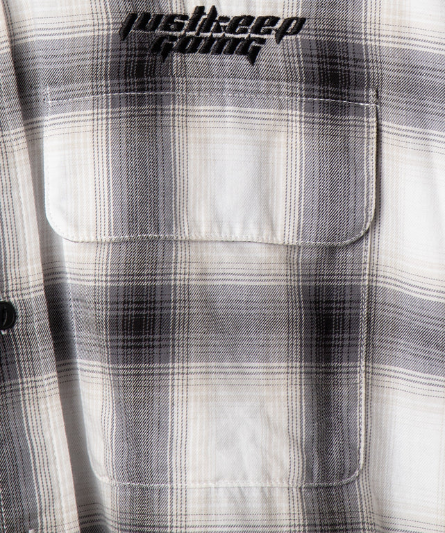 オンブレチェックグラフィックシャツ（LS）