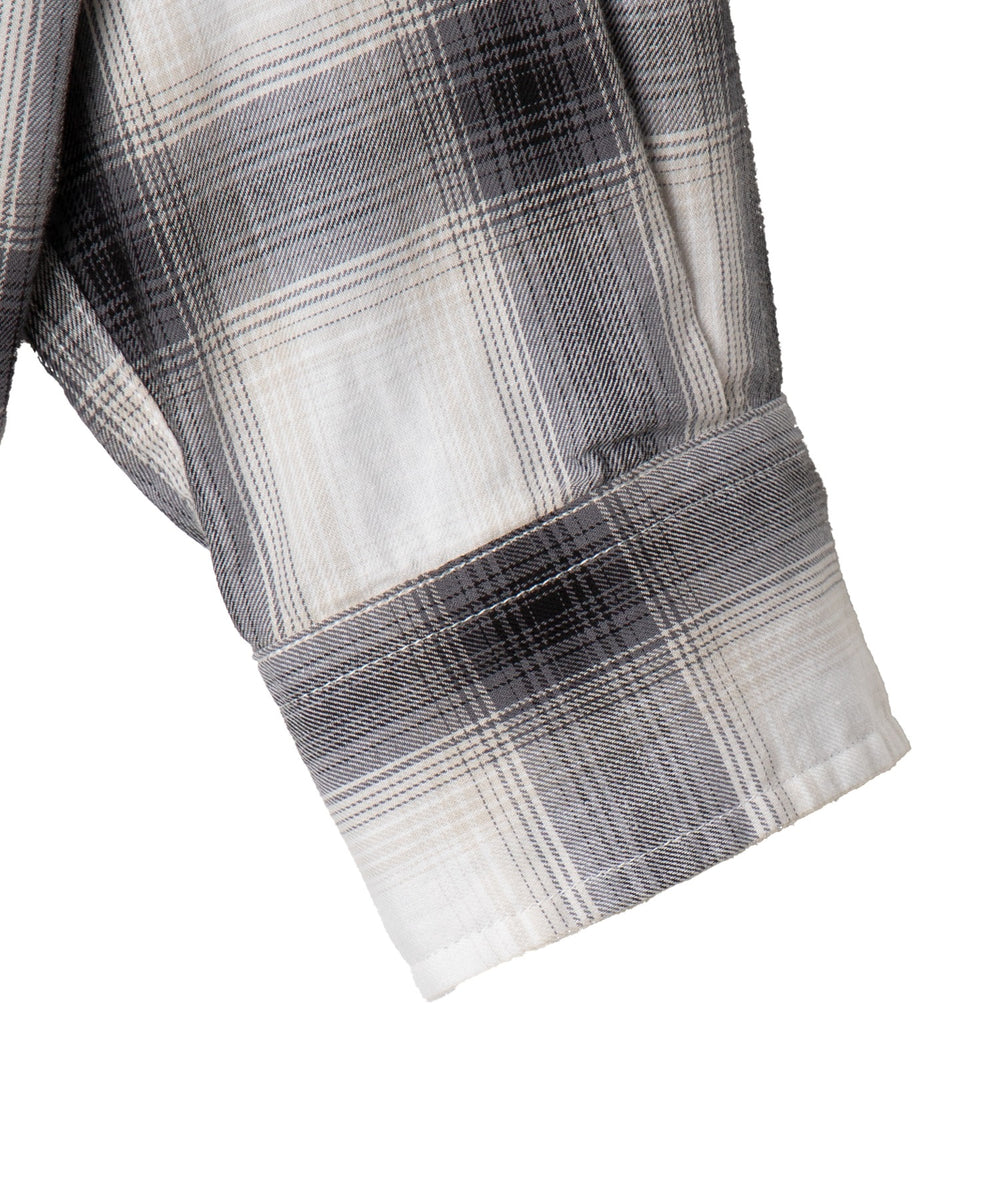 オンブレチェックグラフィックシャツ（LS）