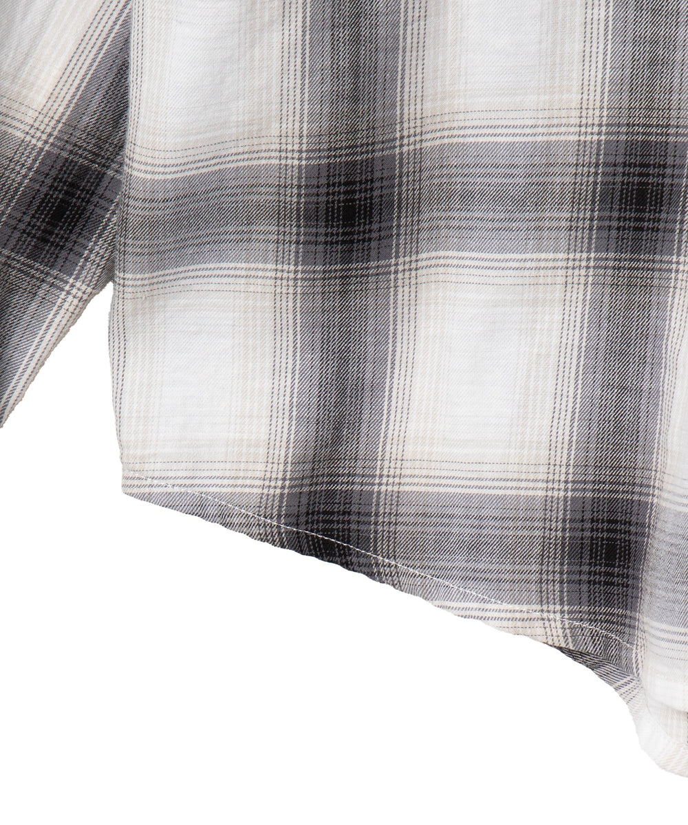 オンブレチェックグラフィックシャツ（LS）