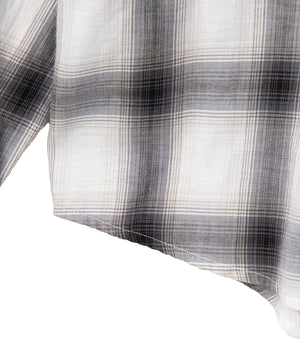 オンブレチェックグラフィックシャツ（LS）