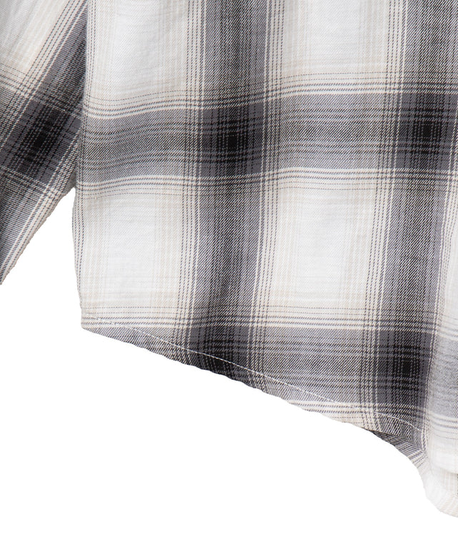 オンブレチェックグラフィックシャツ（LS）