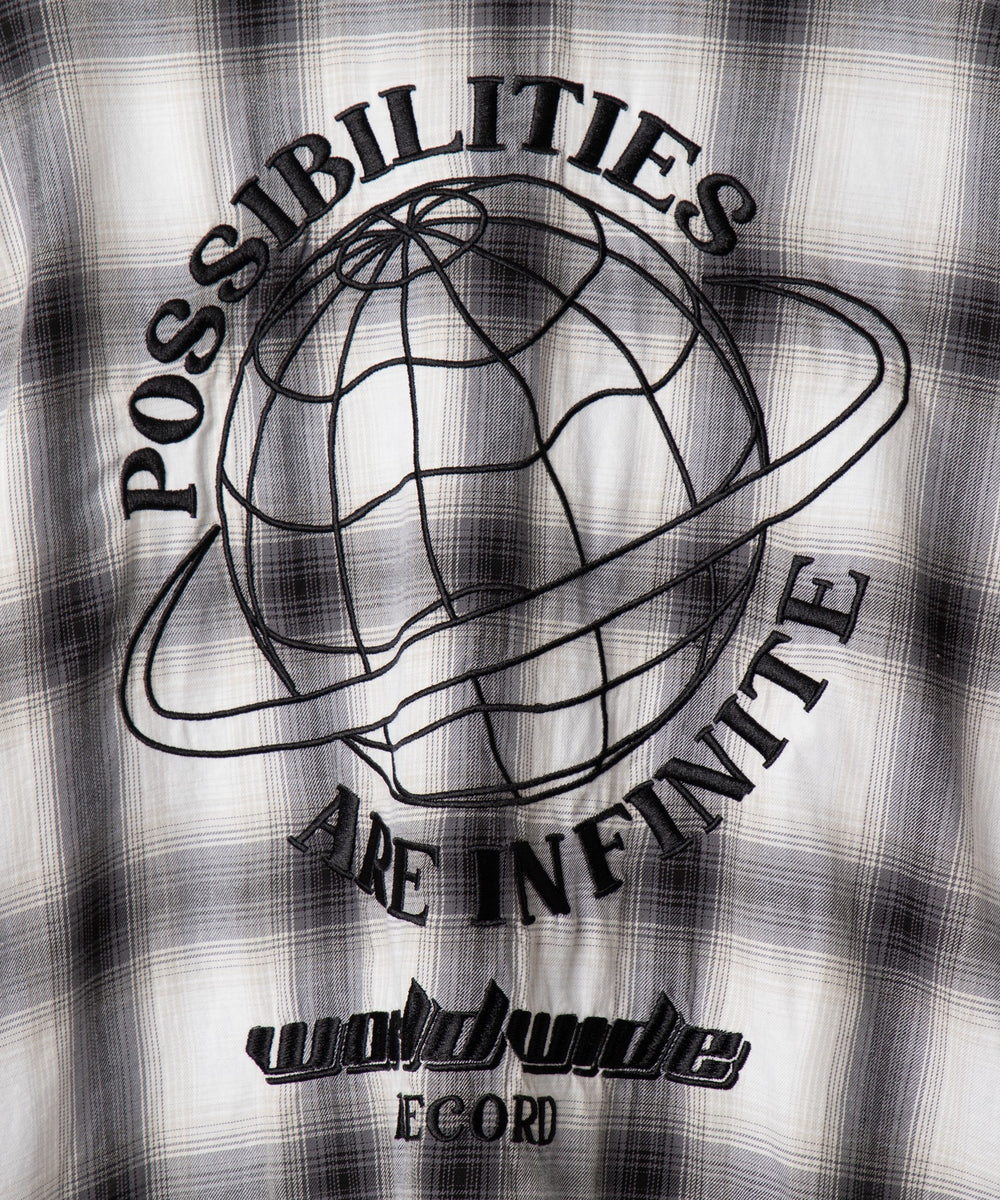 オンブレチェックグラフィックシャツ（LS）