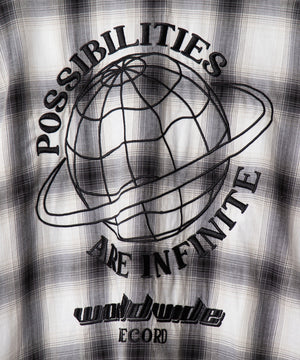 オンブレチェックグラフィックシャツ（LS）