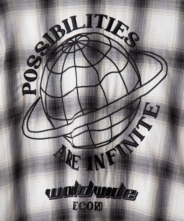 オンブレチェックグラフィックシャツ（LS）