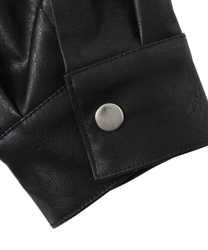 ヴィンテージライク合皮ブルゾン