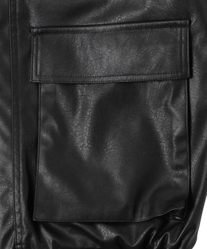 ヴィンテージライク合皮ブルゾン