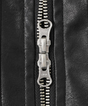 ヴィンテージライク合皮ブルゾン