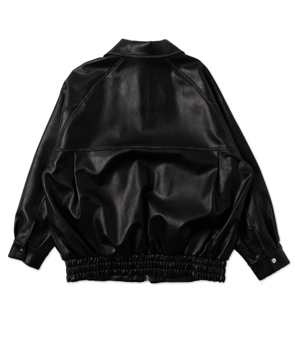 エイジド合皮ブルゾン