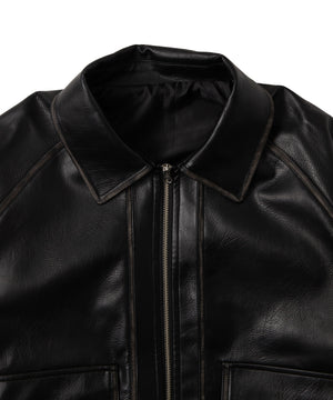 エイジド合皮ブルゾン