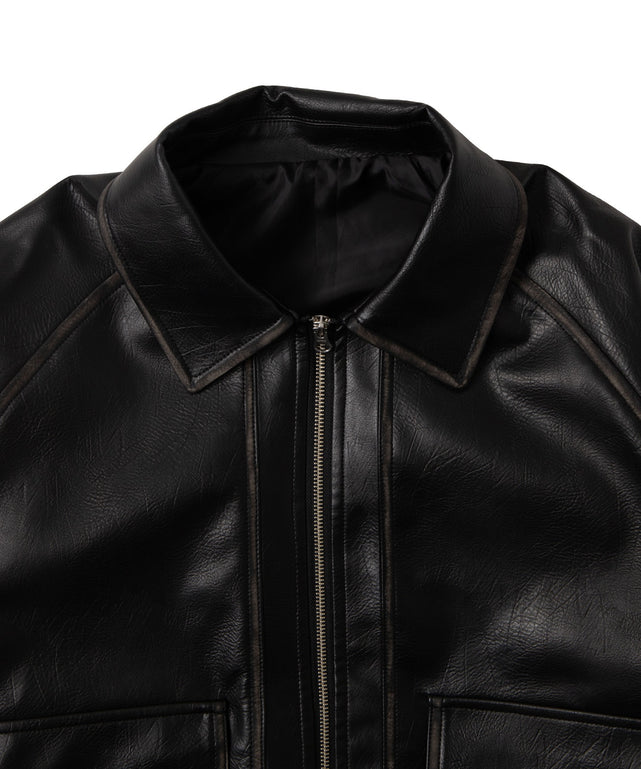 エイジド合皮ブルゾン