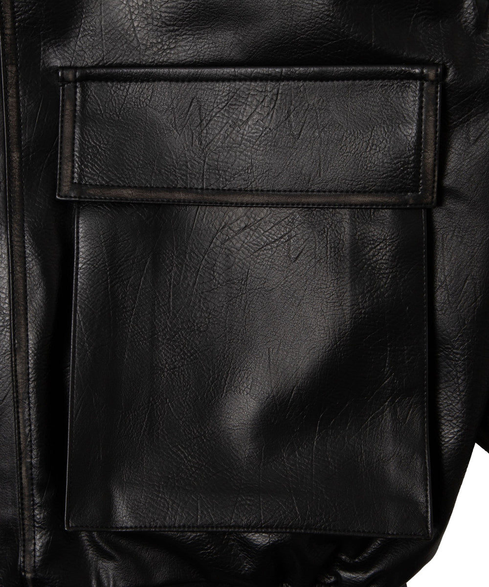 エイジド合皮ブルゾン