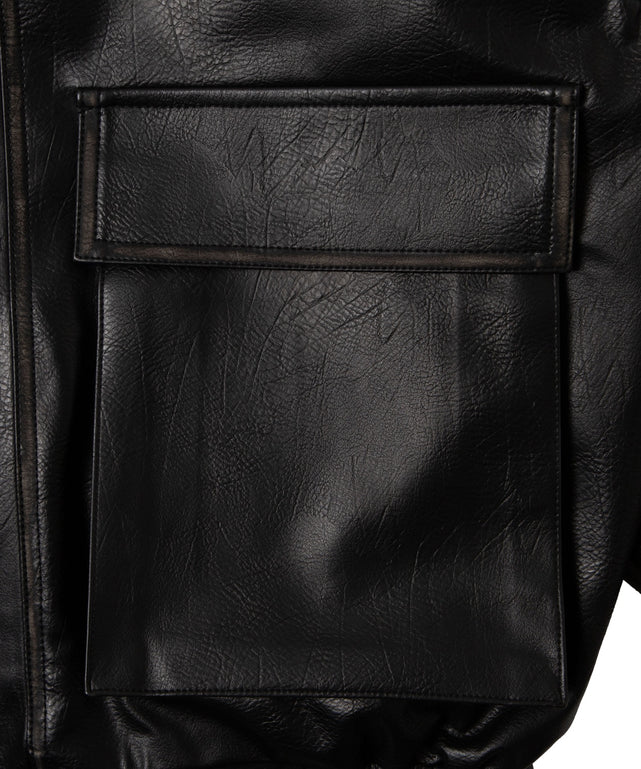 エイジド合皮ブルゾン