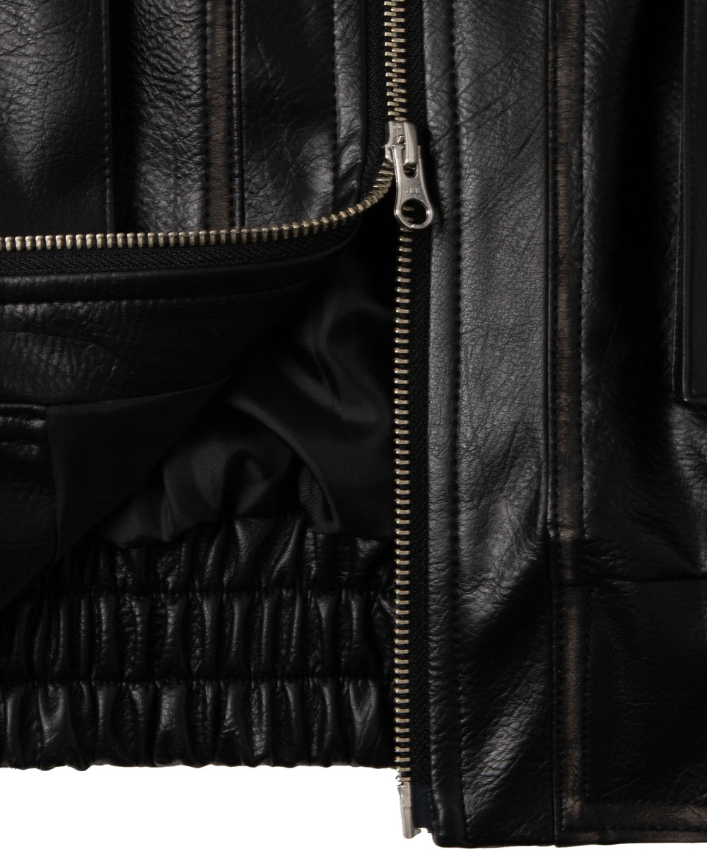 エイジド合皮ブルゾン