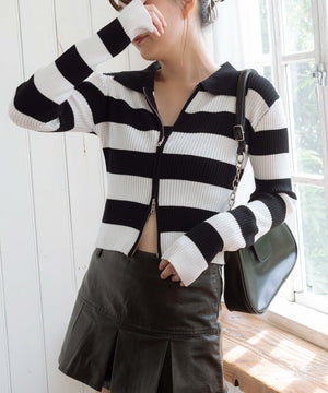 ブラック系ボーダー モデル:155cm F着用