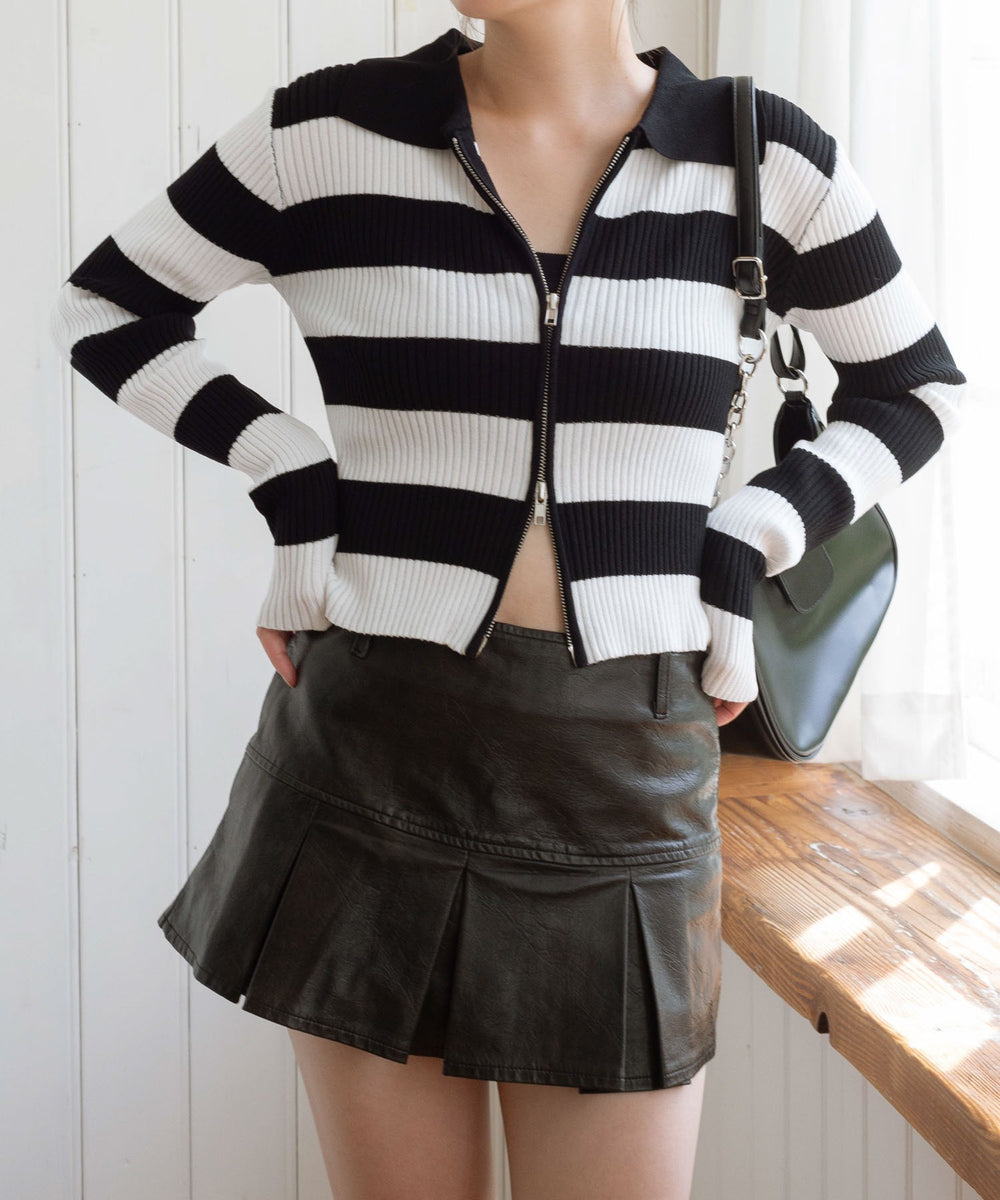 ブラック系ボーダー モデル:155cm F着用