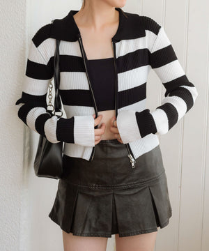 ブラック系ボーダー モデル:155cm F着用