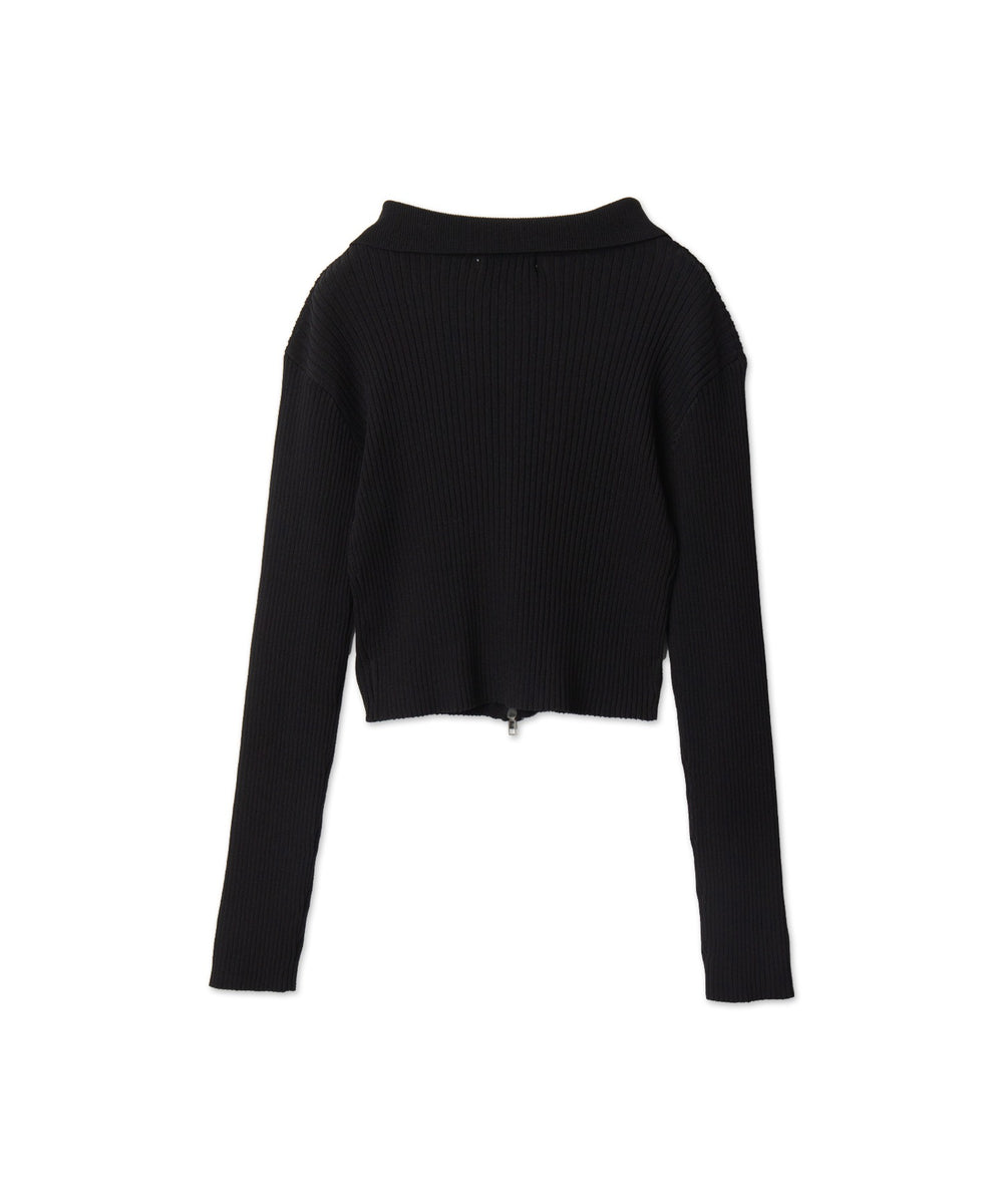 Wジップコンパクトニットカーデ