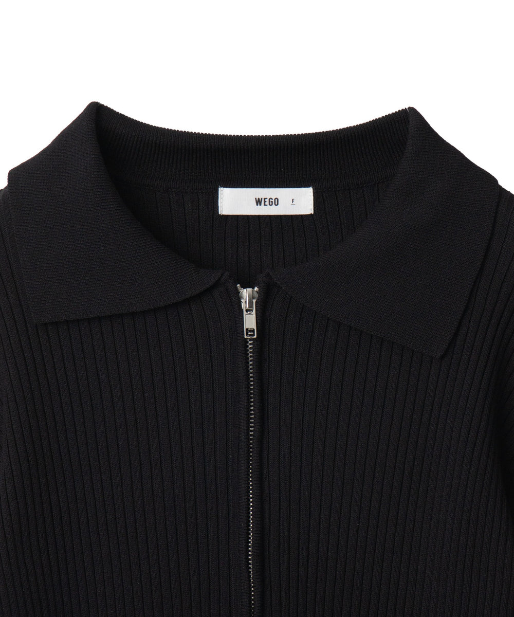 Wジップコンパクトニットカーデ