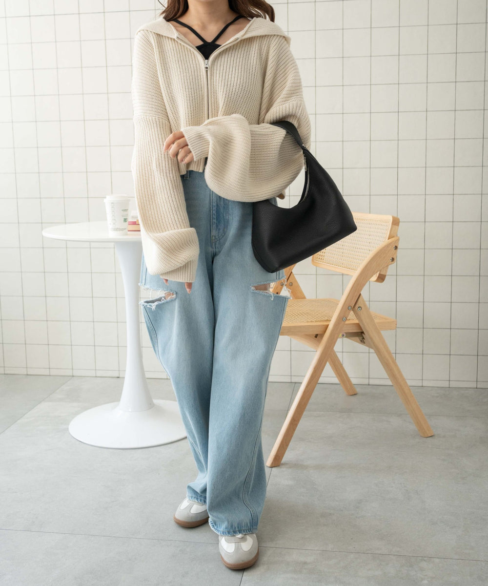 ホワイトアイボリー　モデル:155cm F着用