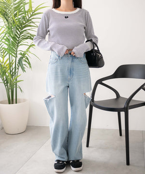 ホワイトボーダー　モデル:155cm F着用