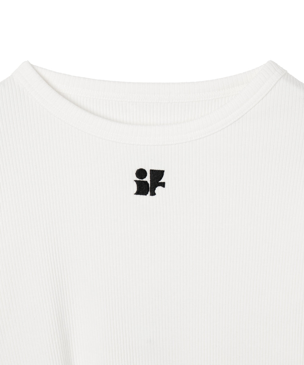 ワンポイントデザインフィンガーホールリブロンT