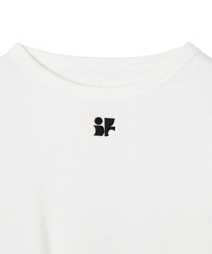 ワンポイントデザインフィンガーホールリブロンT