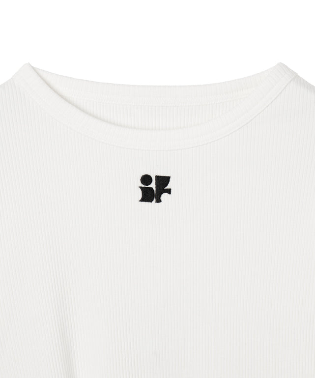 ワンポイントデザインフィンガーホールリブロンT