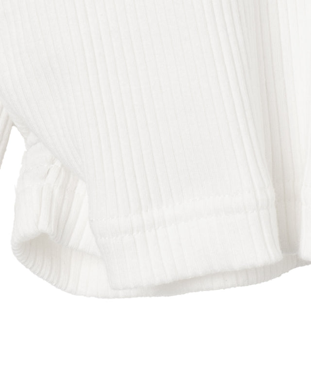 ワンポイントデザインフィンガーホールリブロンT