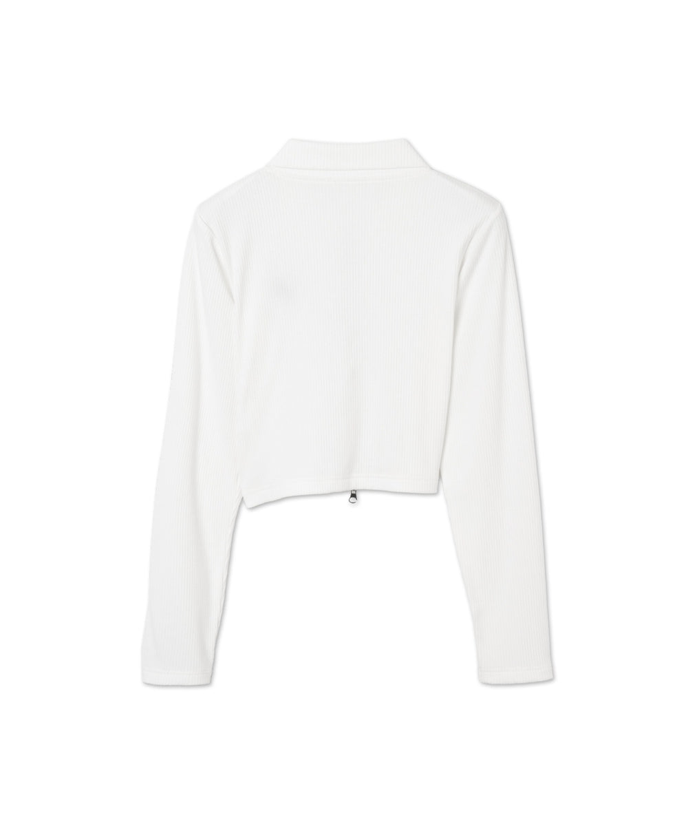 ワンポイントデザインWZIPトップス