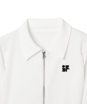 ワンポイントデザインWZIPトップス