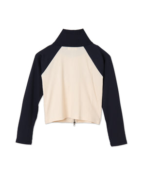 ダブルジップワッペンロゴラグランロンT