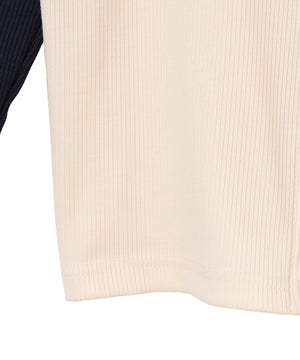 ダブルジップワッペンロゴラグランロンT