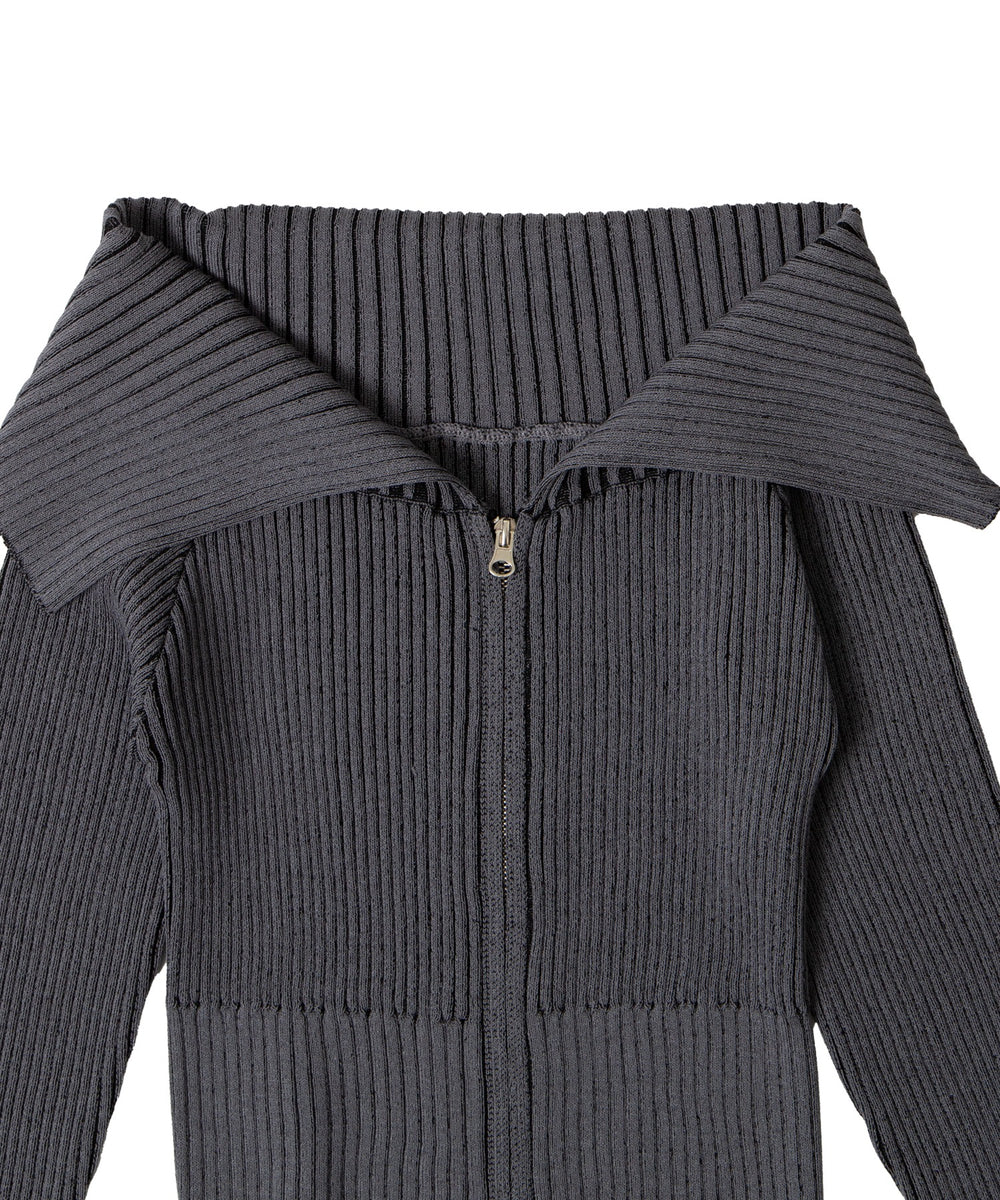 ダブルジップオフショルニット