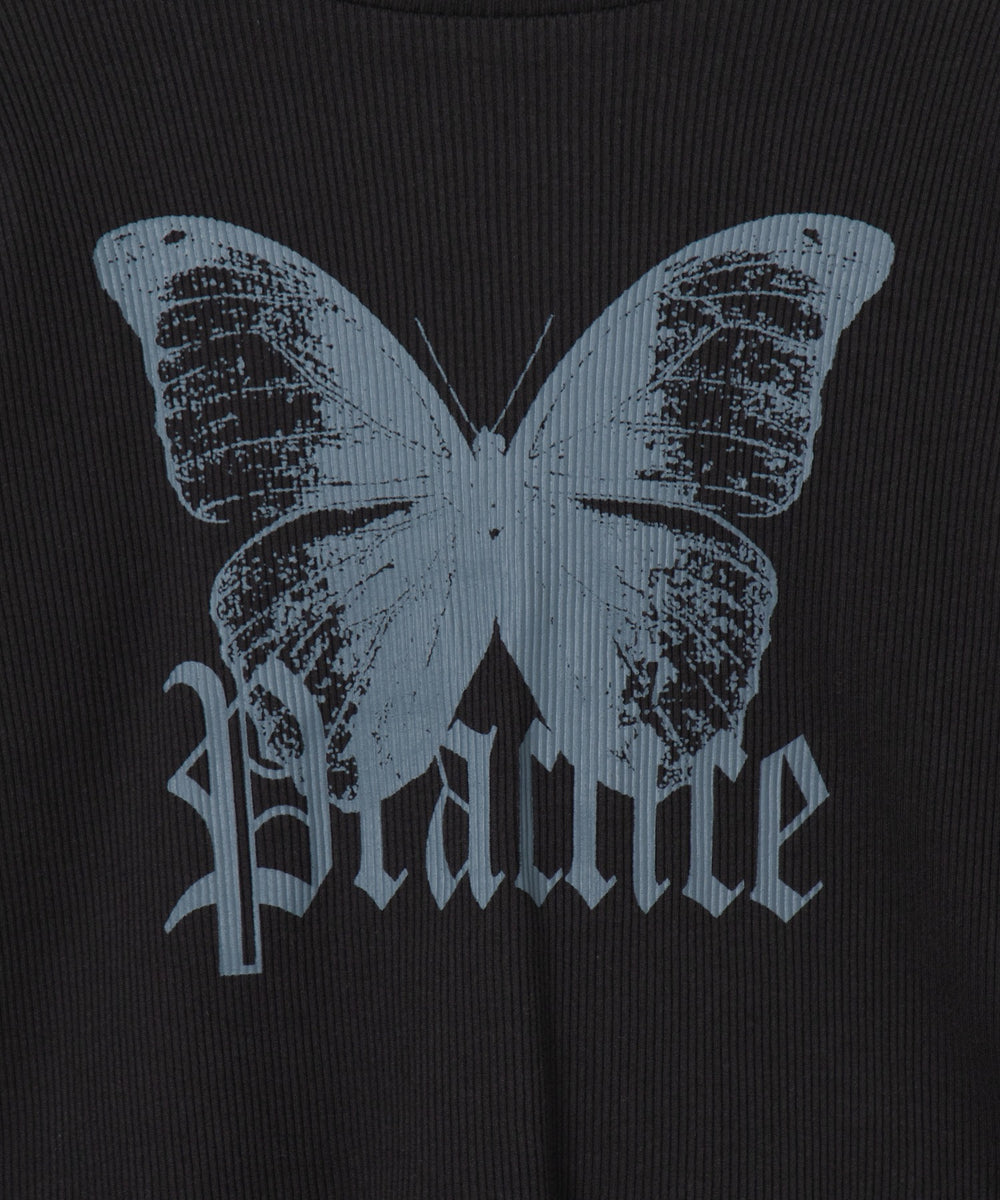 バタフライプリントロンT