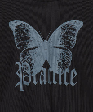 バタフライプリントロンT