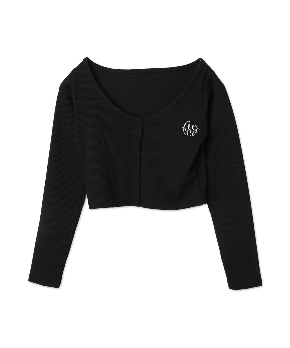 ワンポイント刺繍キャミセットカーデ